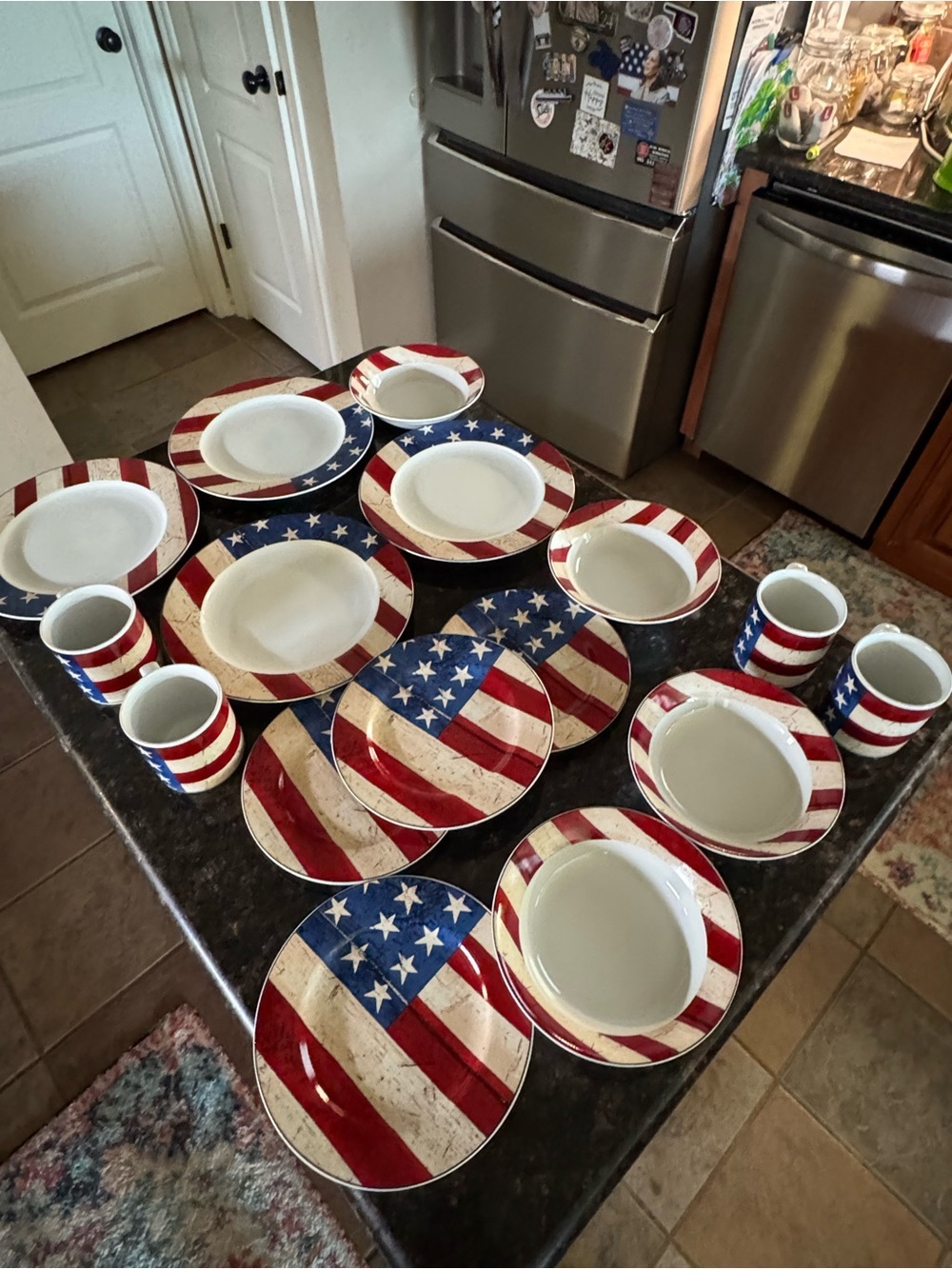 VTG Warren Kimble Sakura Colonial Americana Stoneware Dinnerware Set